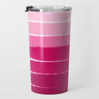 Mola - ombre painting bruskstrokes tonal gradient art pink pastel to hot pink decor Travel Mug Gallery Image 3