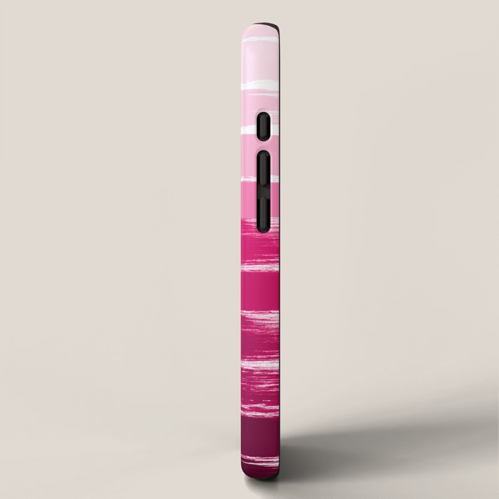 Mola - ombre painting bruskstrokes tonal gradient art pink pastel to hot pink decor iPhone Case Gallery Image 2