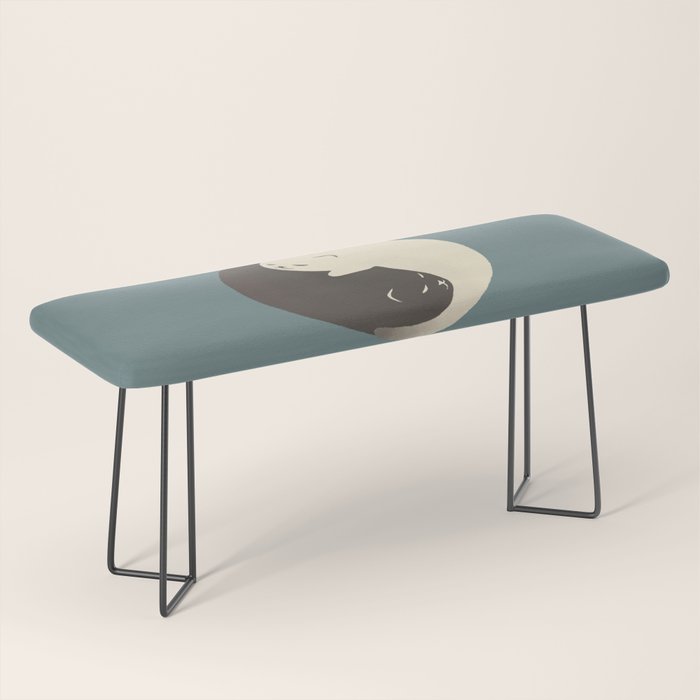 Hidden cat 9 blue yin yang kitty hug Bench Gallery Image 1