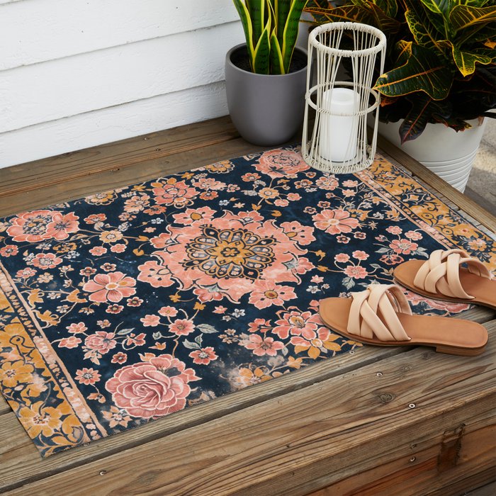 Floral Antiquity Outdoor Rug Gallery Image 2