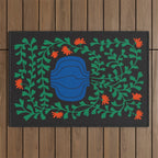 Summer Bloom: Midnight Rain Forest Outdoor Rug Gallery Image 1