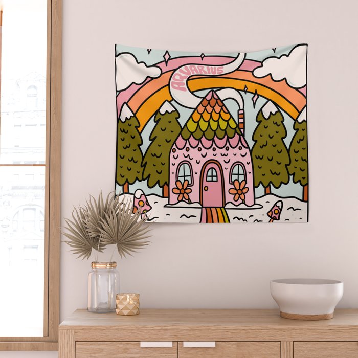 Aquarius Gingerbread House Wall Tapestry Gallery Image 2