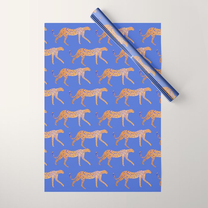Leopard - Orange Wrapping Paper Gallery Image 1