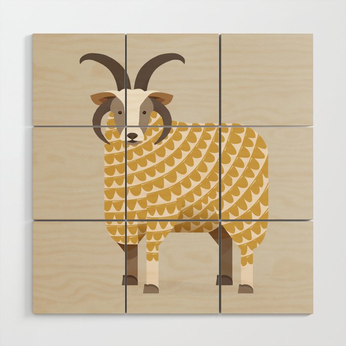 Whimsical Jacob Sheep Wood Wall Art