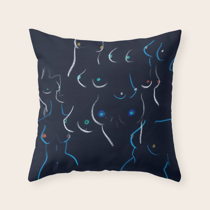 Breasts in Night Throw Pillow Gallery Image 6