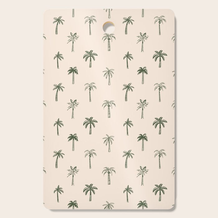 Summer palm tree doodle art pattern Cutting Board Gallery Image 1