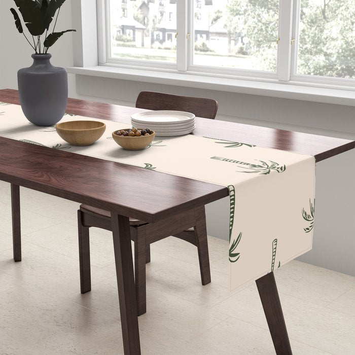 Summer palm tree doodle art pattern Table Runner Gallery Image 2