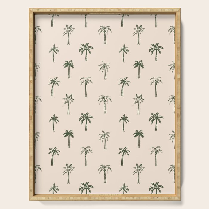 Summer palm tree doodle art pattern Serving Tray Gallery Image 1