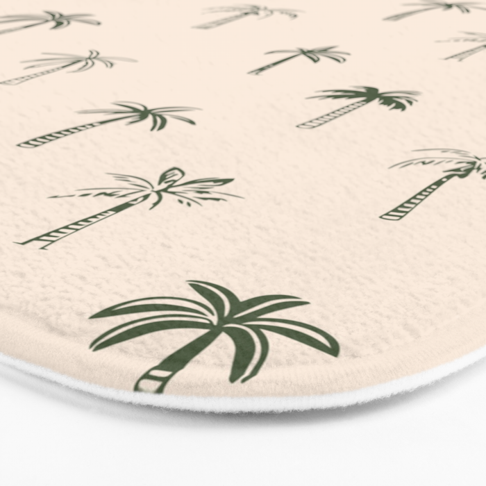 Summer palm tree doodle art pattern Bath Mat Gallery Image 3