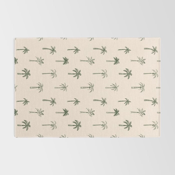 Summer palm tree doodle art pattern Rug Gallery Image 2