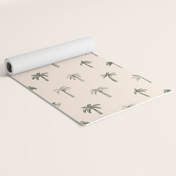 Summer palm tree doodle art pattern Yoga Mat Gallery Image 2