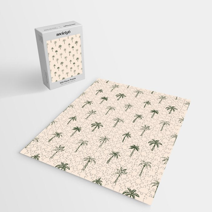 Summer palm tree doodle art pattern Jigsaw Puzzle Gallery Image 2