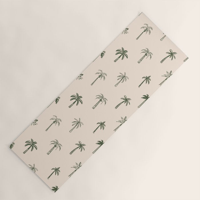 Summer palm tree doodle art pattern Yoga Mat Gallery Image 1
