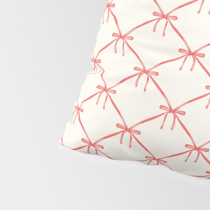 Bows & Ribbons Pattern II Red Pillow Sham Gallery Image 4