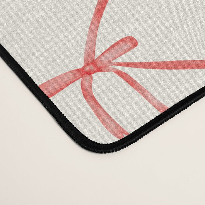 Bows & Ribbons Pattern II Red Desk Mat Gallery Image 4