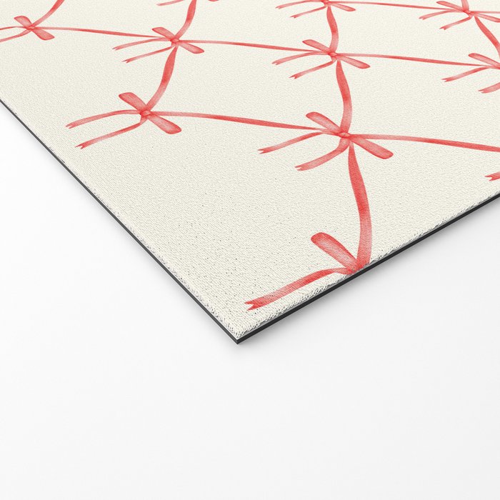 Bows & Ribbons Pattern II Red Welcome Mat Gallery Image 2