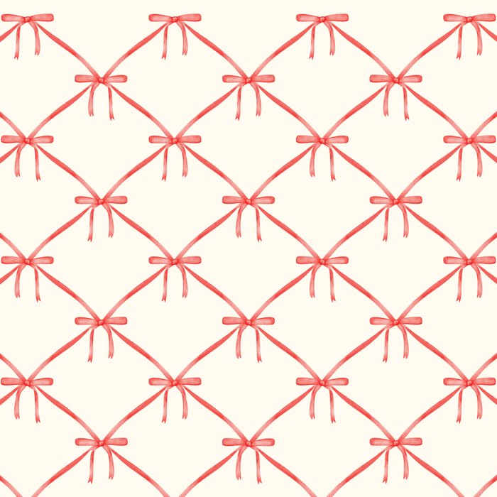 Bows & Ribbons Pattern II Red Coffee Mug Gallery Image 2