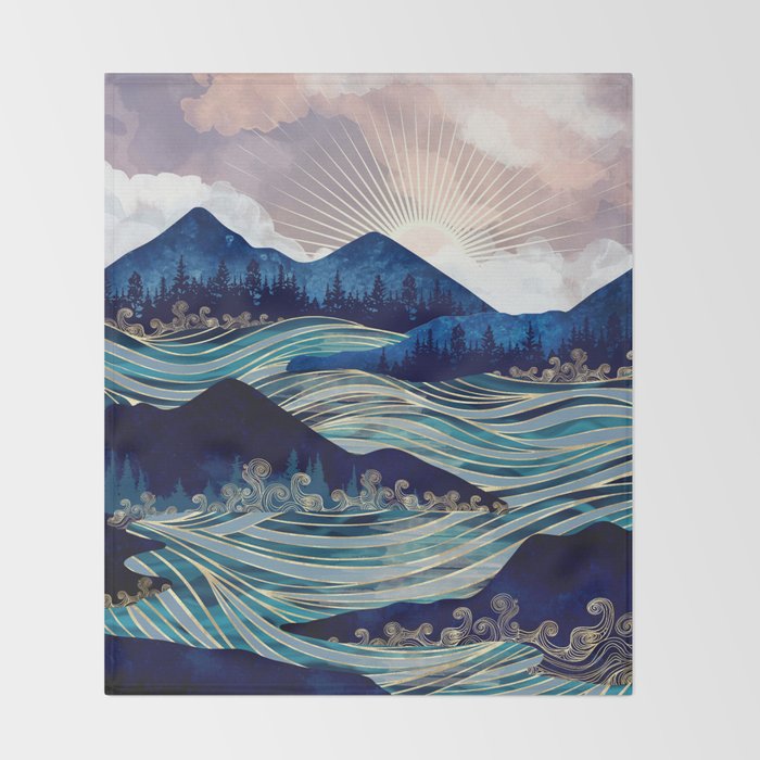 Ocean Sunrise Throw Blanket Gallery Image 2