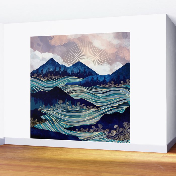 Ocean Sunrise Wall Mural Gallery Image 2
