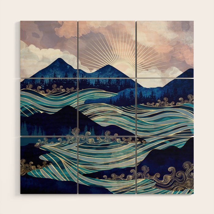 Ocean Sunrise Wood Wall Art Gallery Image 1