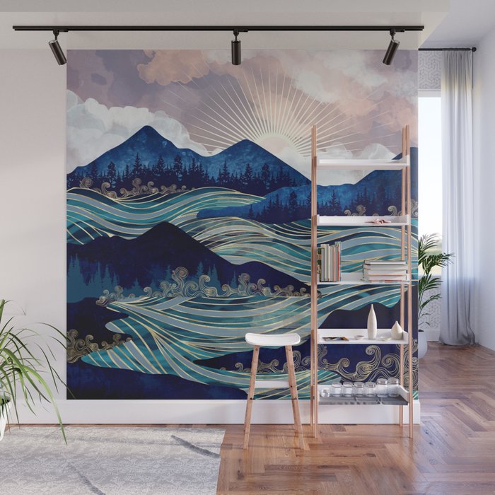 Ocean Sunrise Wall Mural Gallery Image 1