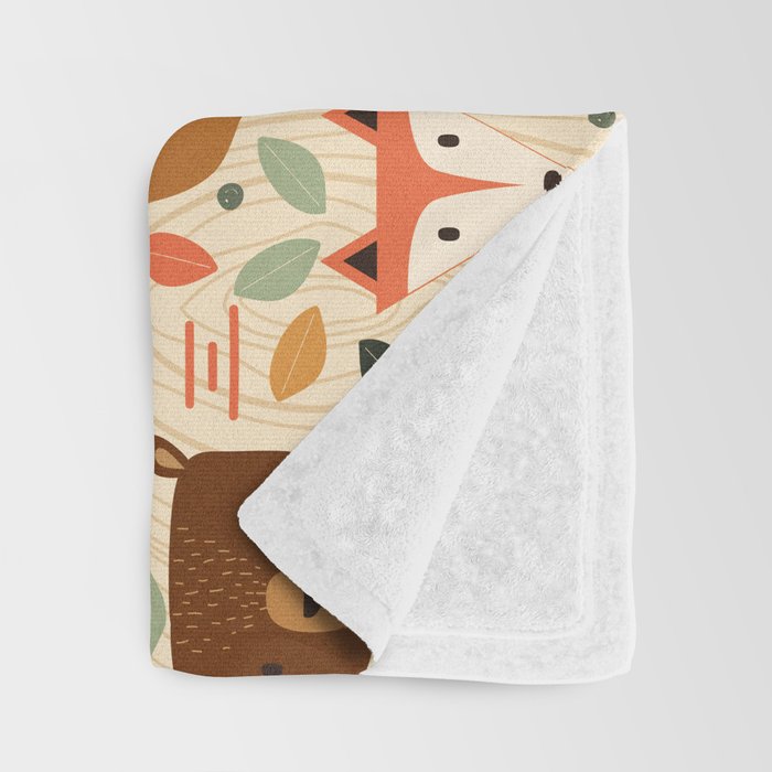 Woodland Creatures Throw Blanket Gallery Image 3