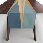 Geometric Triangles IX Blue and Orange Table Runner Gallery Image 1
