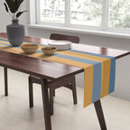 Geometric Triangles IX Blue and Orange Table Runner Gallery Image 2
