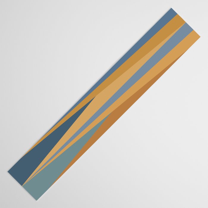Geometric Triangles IX Blue and Orange Table Runner Gallery Image 3