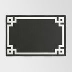 Black and White Greek Key Border Rug Gallery Image 2