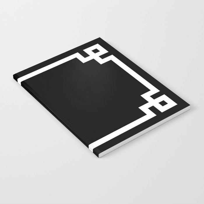 Black and White Greek Key Border Notebook Gallery Image 2