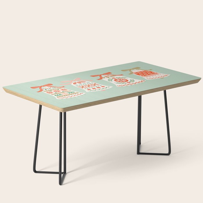 Folk Art Holiday Bells - Light Green Coffee Table Gallery Image 1