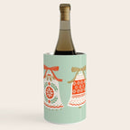 Folk Art Holiday Bells - Light Green Wine Chiller Gallery Image 3