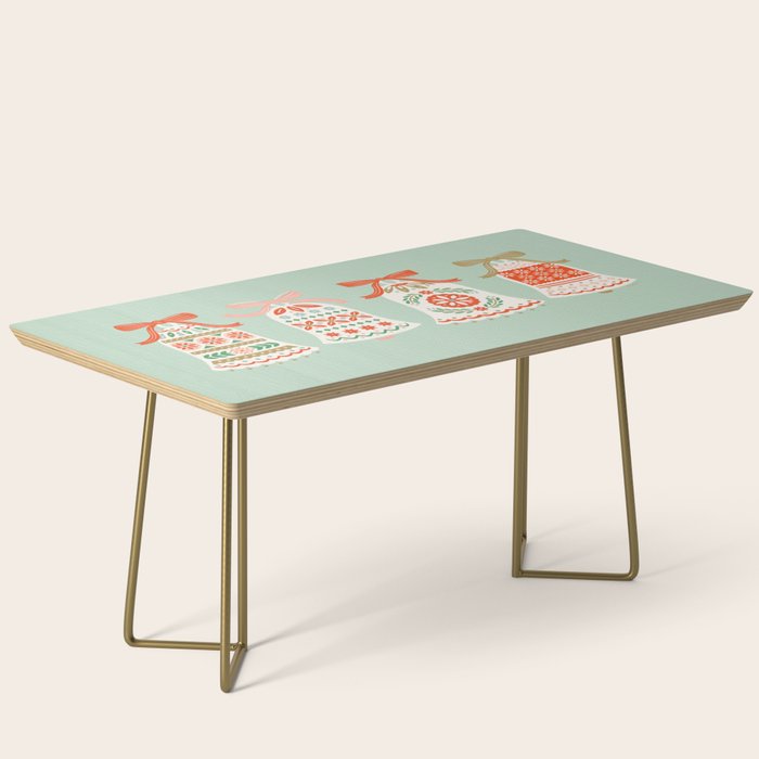 Folk Art Holiday Bells - Light Green Coffee Table Gallery Image 2