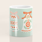 Folk Art Holiday Bells - Light Green Coffee Mug Gallery Image 4