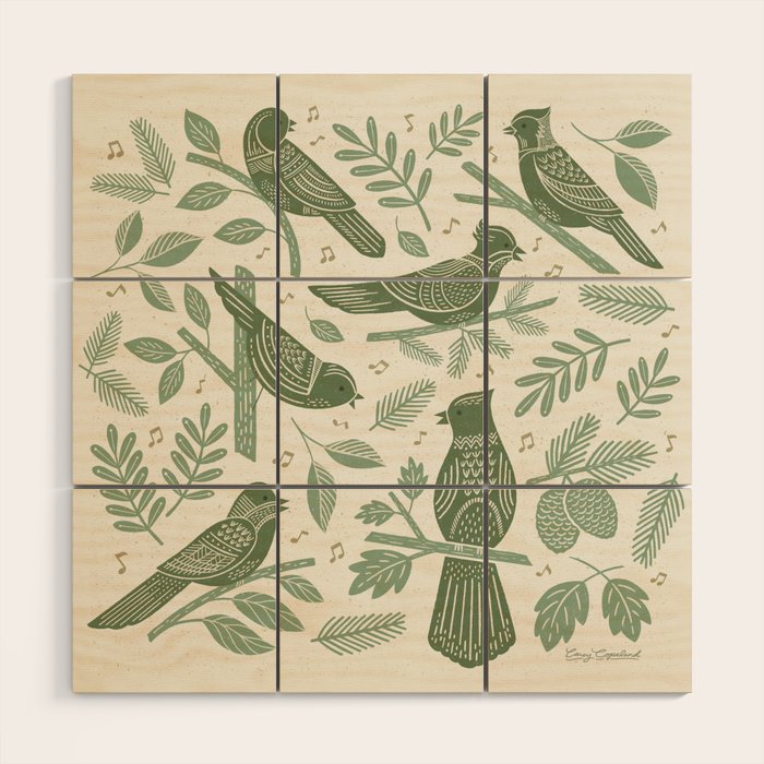 Song Birds - Green Wood Wall Art Gallery Image 1