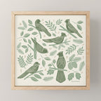 Song Birds - Green Mini Art Print Gallery Image 1