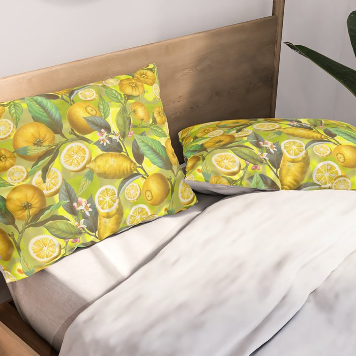 Cyber Lime Summer Pillow Sham Gallery Image 2