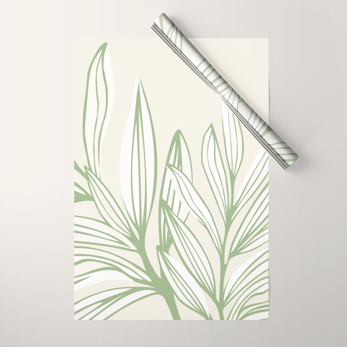 Wild Spring Meadow - Botanic Line Art Wrapping Paper Gallery Image 1