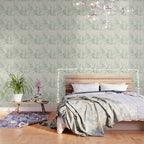Wild Spring Meadow - Botanic Line Art Wallpaper Gallery Image 3