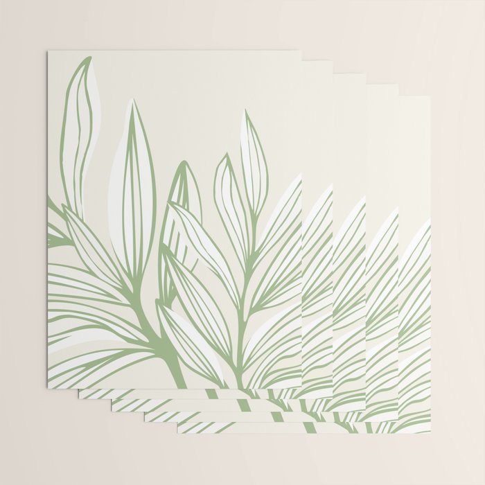 Wild Spring Meadow - Botanic Line Art Wrapping Paper Gallery Image 3