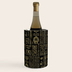Egyptian hieroglyphs and deities gold on black Wine Chiller Gallery Image 1