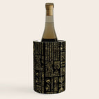 Egyptian hieroglyphs and deities gold on black Wine Chiller Gallery Image 2
