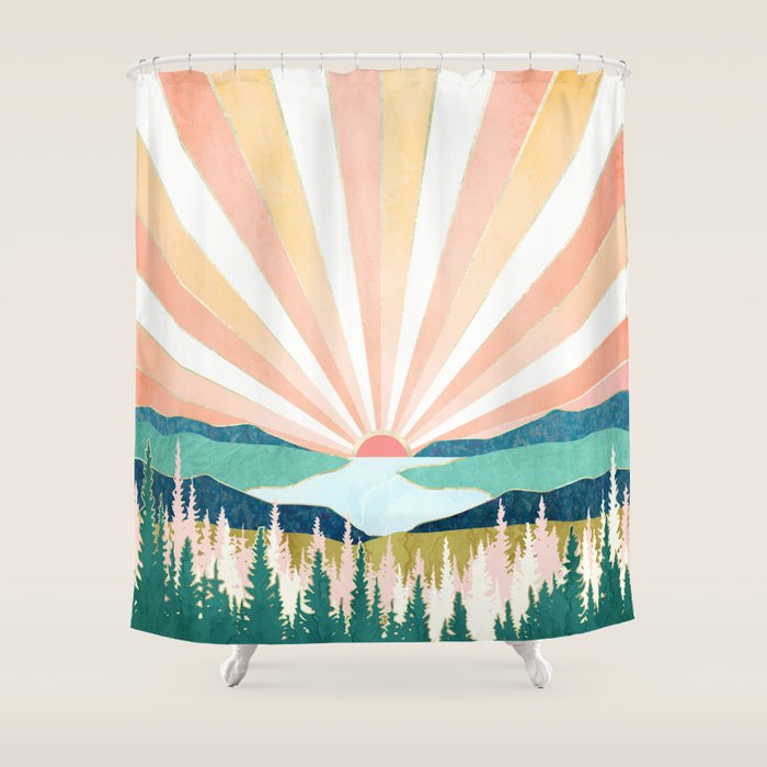 Summer Sunset Shower Curtain Gallery Image 1