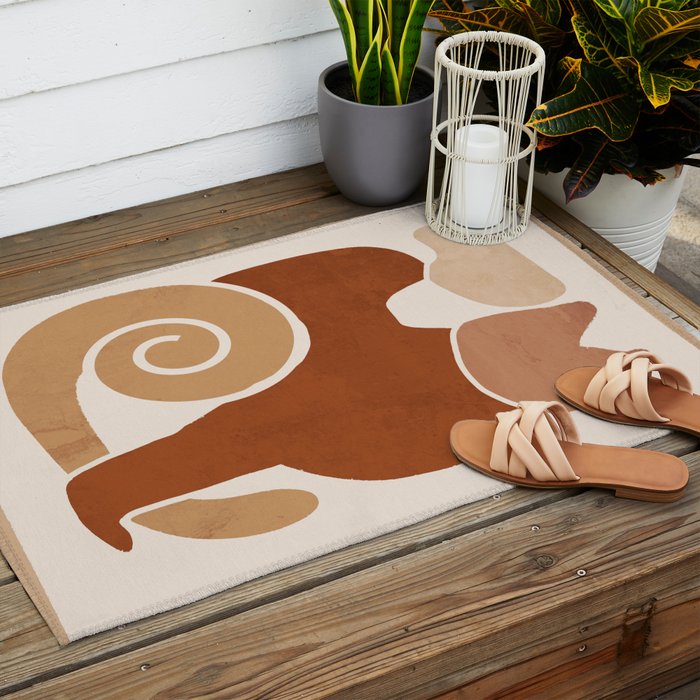 Modern Abstract Art Cat 3 Outdoor Rug Gallery Image 2
