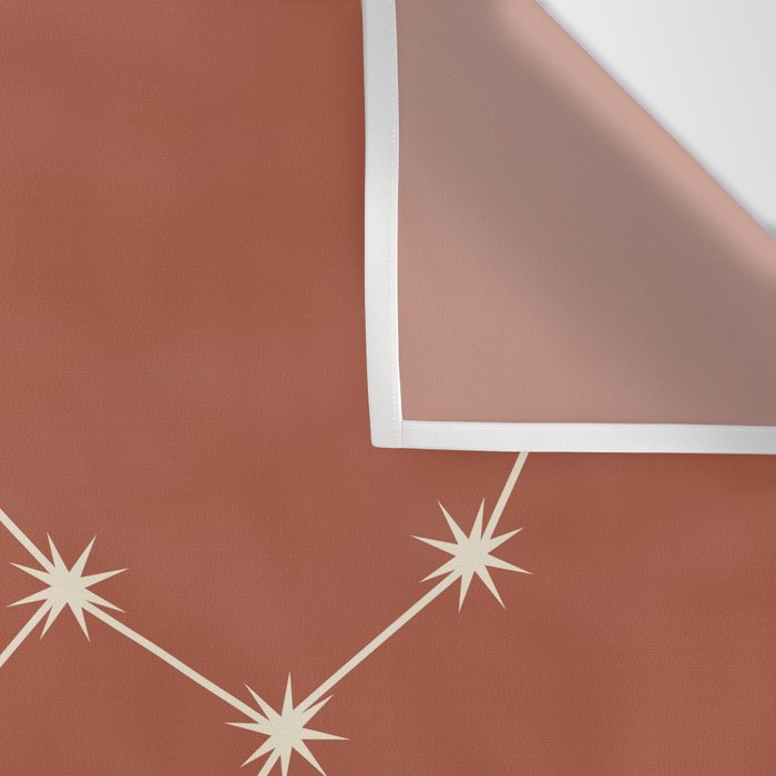 Virgo Zodiac Star Constellation Line Art Terracotta Red Wall Tapestry Gallery Image 3