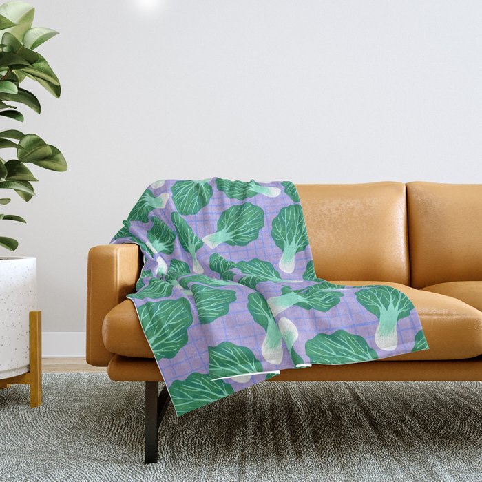 Bokchoy Pattern Throw Blanket Gallery Image 1
