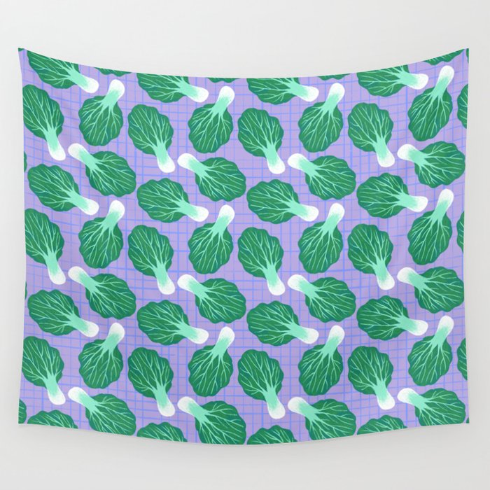 Bokchoy Pattern Wall Tapestry Gallery Image 1