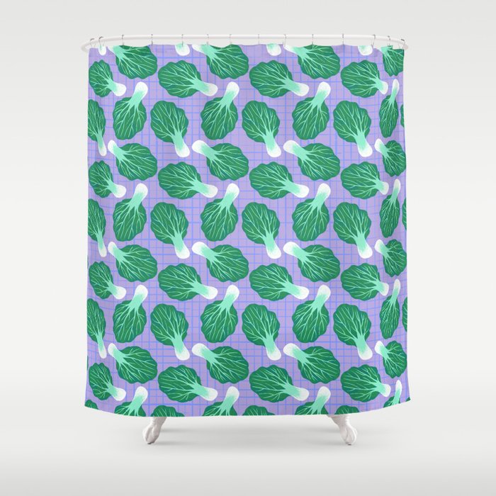 Bokchoy Pattern Shower Curtain Gallery Image 1