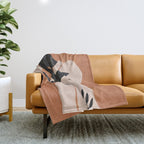 Minimal Abstract Art Sunset Girl 5 Throw Blanket Gallery Image 1
